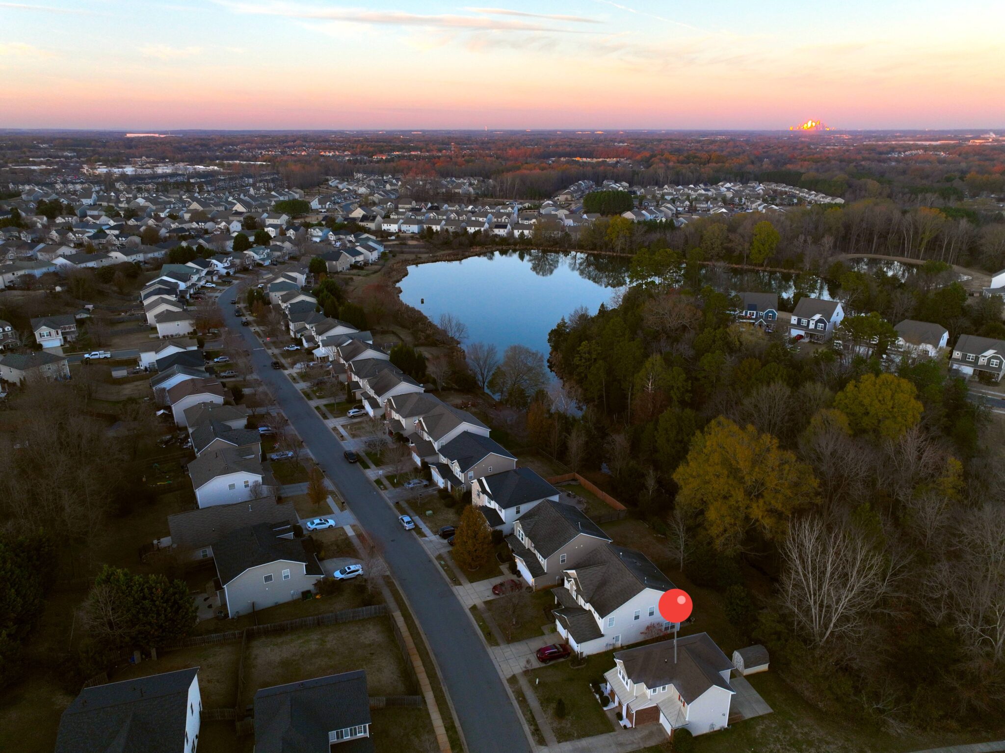 drone photo with pin